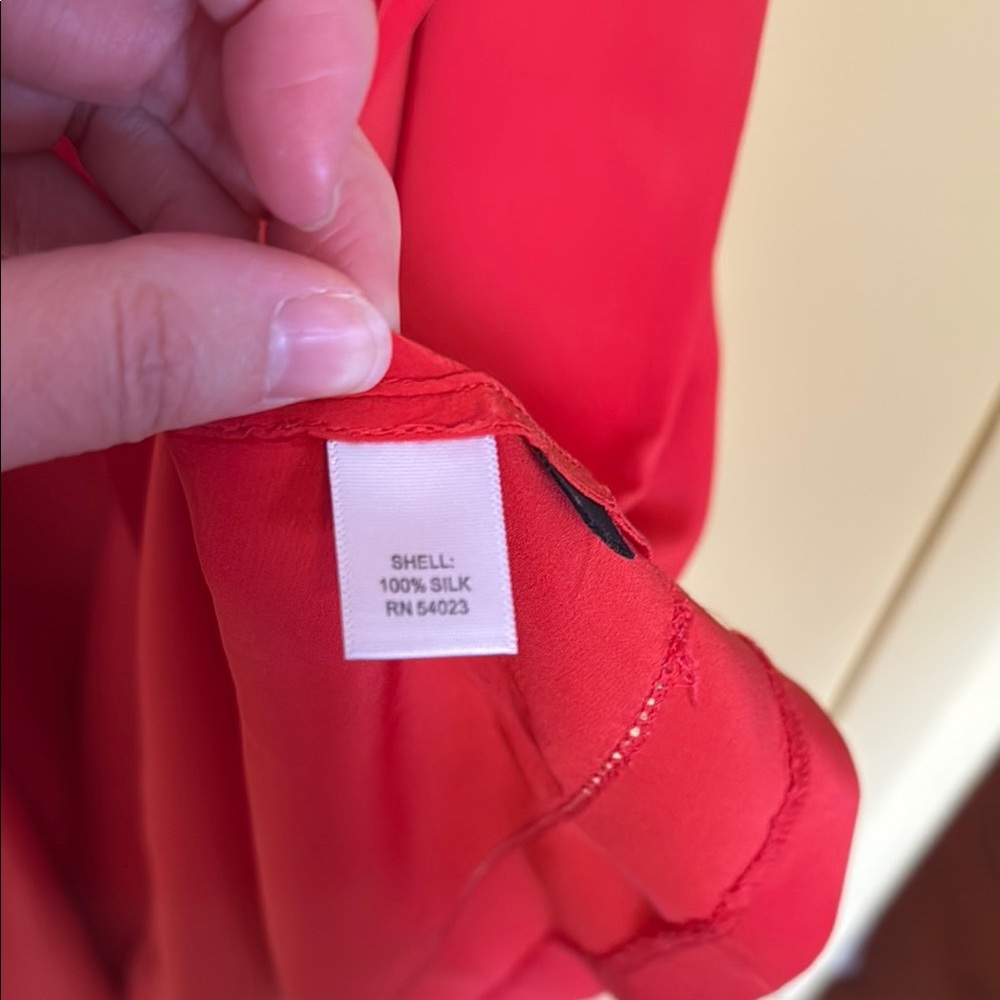 Coral Short Sleeve silk Dress - Picture 3 of 4